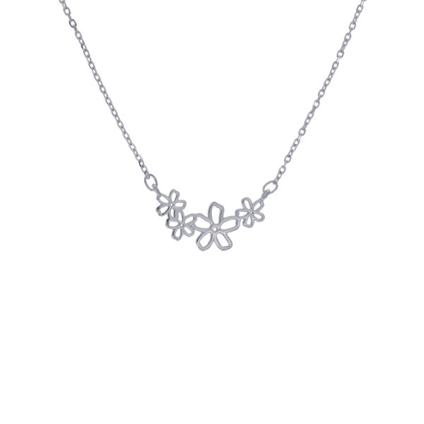 COLLAR PLATA FLORES ZORAI