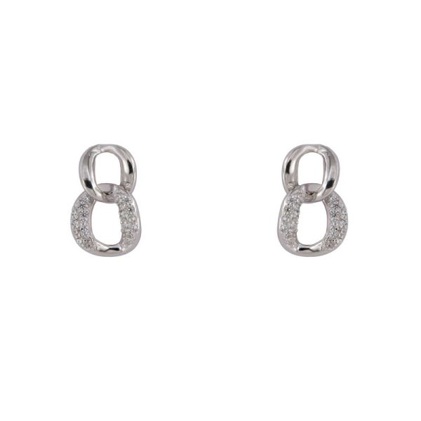 pendientes plata doble eslabón Kaora
