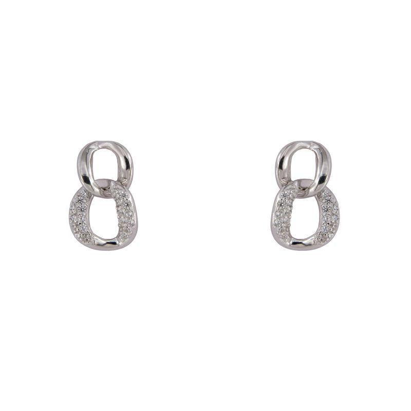 pendientes plata doble eslabón Kaora