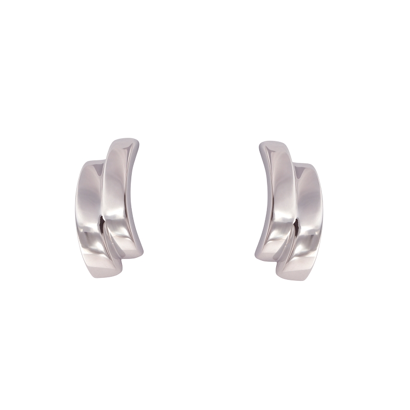 pendientes plata Kobe aro grueso curvado