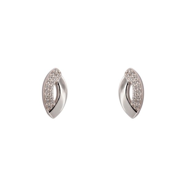 pendientes plata Kyoto curvos con circonitas