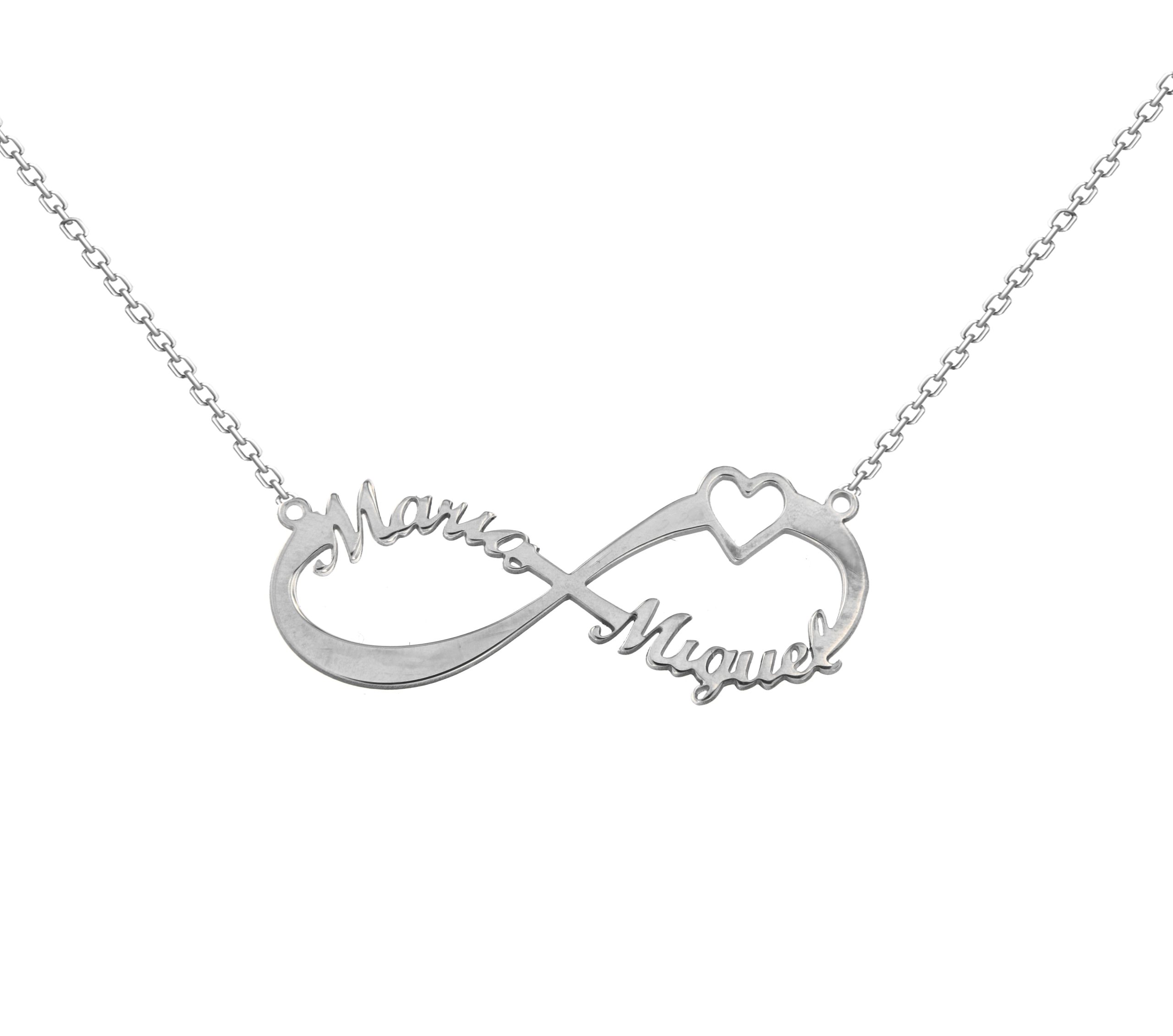 COLLAR PLATA PERSONALIZADO INFINITO CORAZÓN