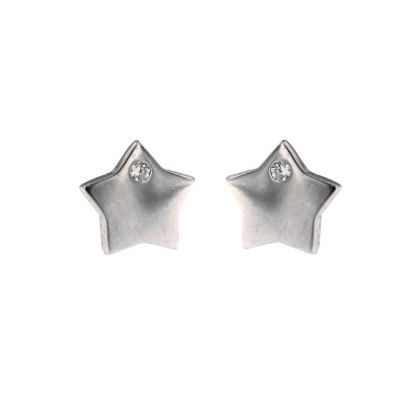 Pendientes de plata Vega con forma de estrella y circonita