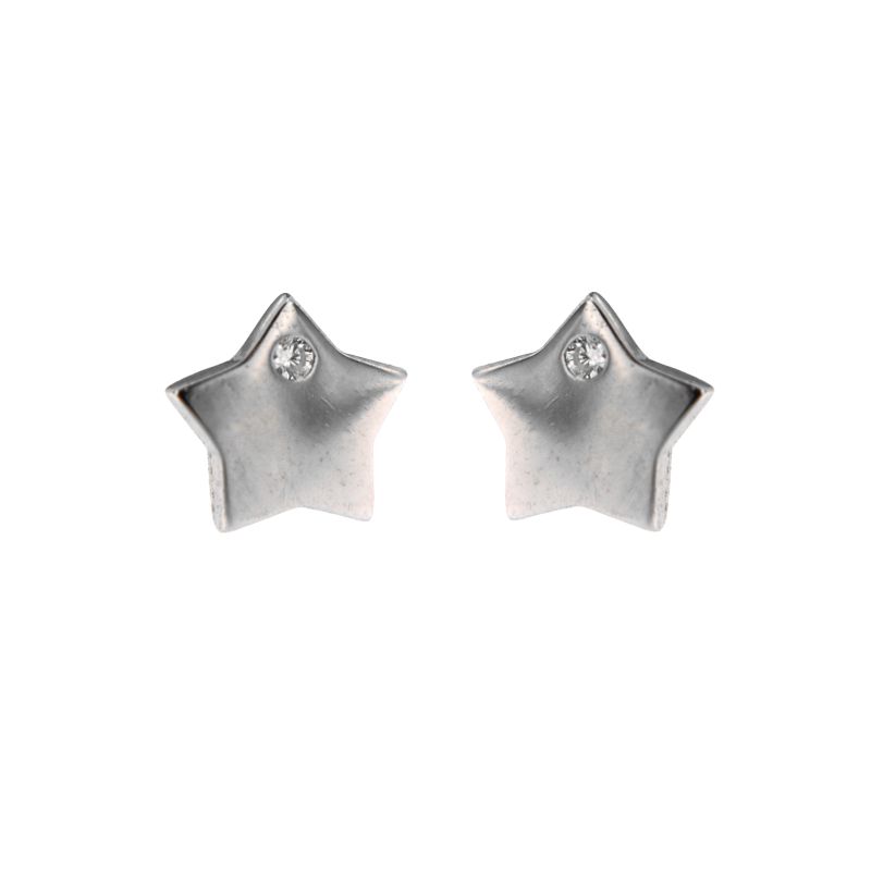 Pendientes de plata Vega con forma de estrella y circonita