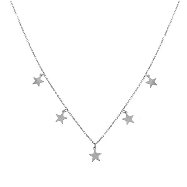 Collar Estrellas Zuren de plata con estrellas colgantes