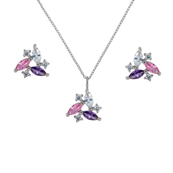 COLLAR Y PENDIENTES PLATA AMIRA