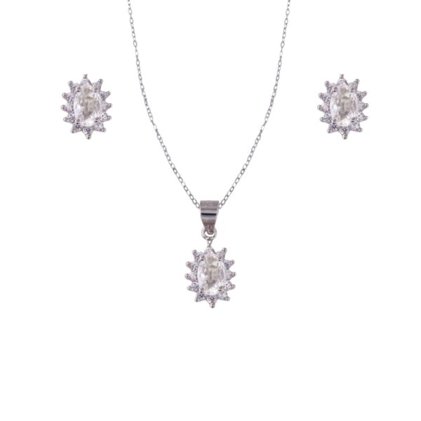 COLLAR Y PENDIENTES PLATA LEANDRA