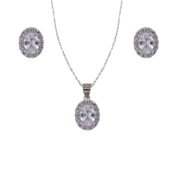 COLLAR Y PENDIENTES PLATA ODELIA