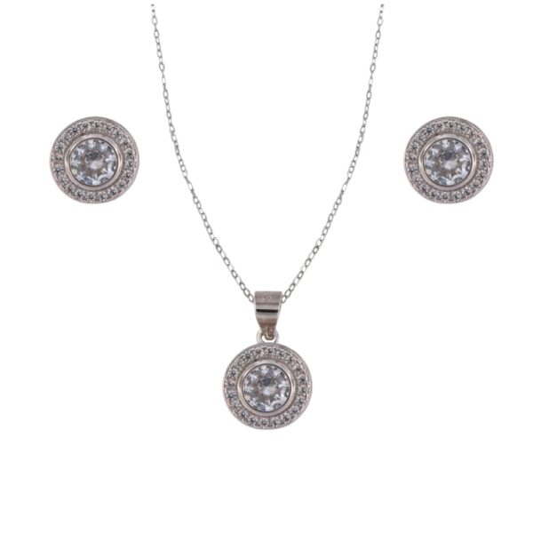 COLLAR Y PENDIENTES PLATA SOLENE
